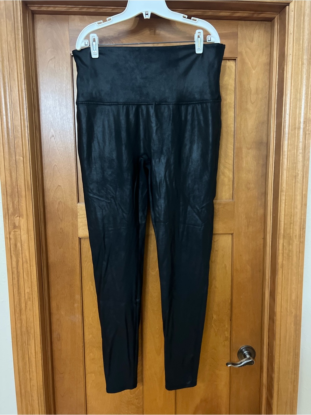 Spanx Faux Leather Black Leggings Womens 3X TALL - Picture 2 of 14